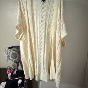 Torrid Cream Knit Poncho